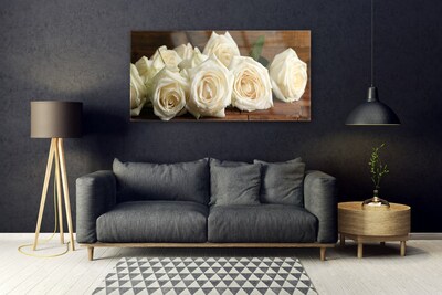 Plexiglas® Wall Art Roses floral white