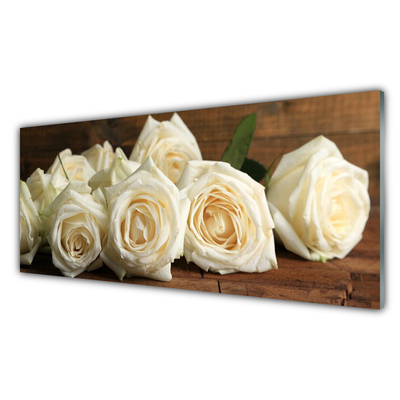 Plexiglas® Wall Art Roses floral white