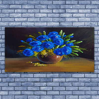 Plexiglas® Wall Art Flowers floral blue green