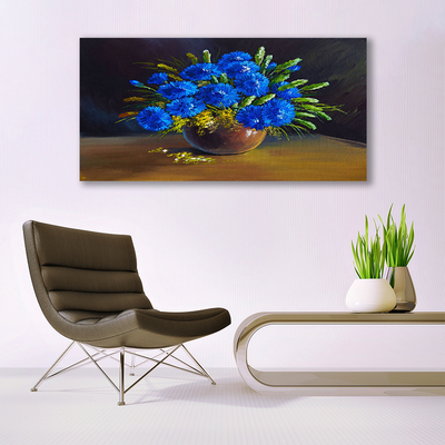 Plexiglas® Wall Art Flowers floral blue green