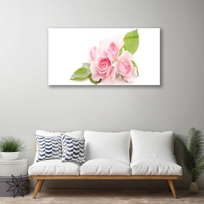 Plexiglas® Wall Art Roses floral pink