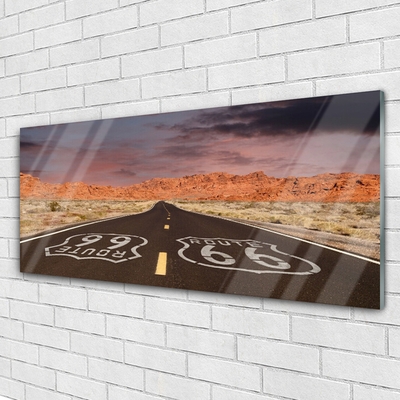 Plexiglas® Wall Art Road landscape black white