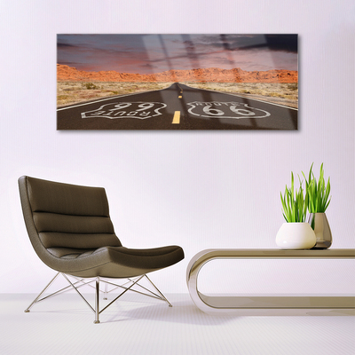 Plexiglas® Wall Art Road landscape black white