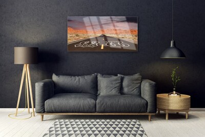 Plexiglas® Wall Art Road landscape black white