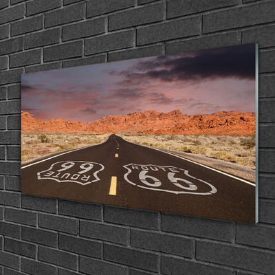 Plexiglas® Wall Art Road landscape black white