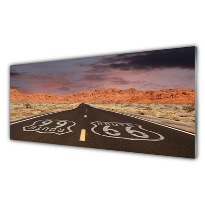 Plexiglas® Wall Art Road landscape black white