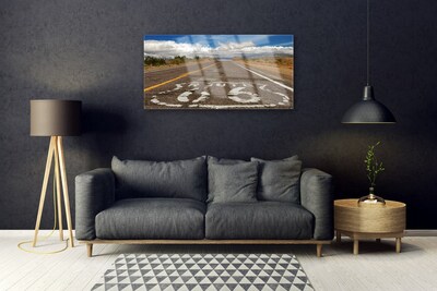 Plexiglas® Wall Art Road landscape grey white