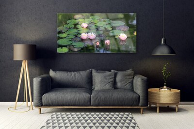 Plexiglas® Wall Art Lake petals floral pink green