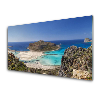 Plexiglas® Wall Art Beach sea landscape brown blue