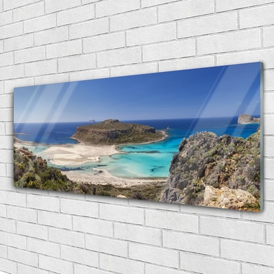 Plexiglas® Wall Art Beach sea landscape brown blue