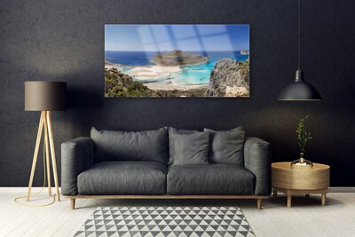 Plexiglas® Wall Art Beach sea landscape brown blue