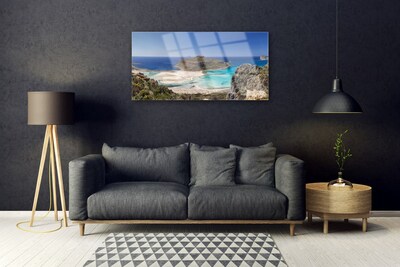 Plexiglas® Wall Art Beach sea landscape brown blue