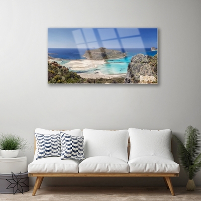 Plexiglas® Wall Art Beach sea landscape brown blue