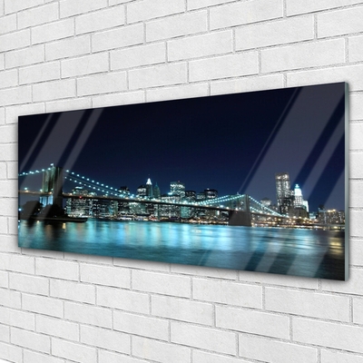 Plexiglas® Wall Art Bridge sea architecture blue