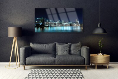 Plexiglas® Wall Art Bridge sea architecture blue