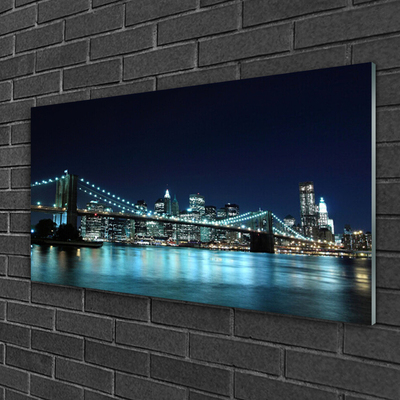 Plexiglas® Wall Art Bridge sea architecture blue