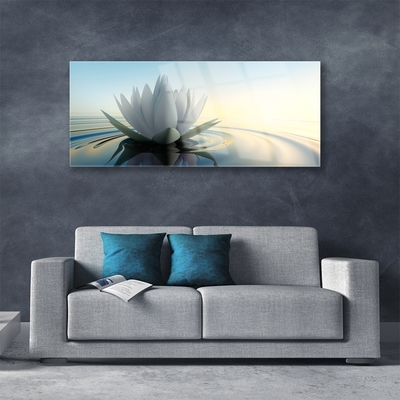 Plexiglas® Wall Art Flower water art white blue