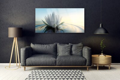 Plexiglas® Wall Art Flower water art white blue