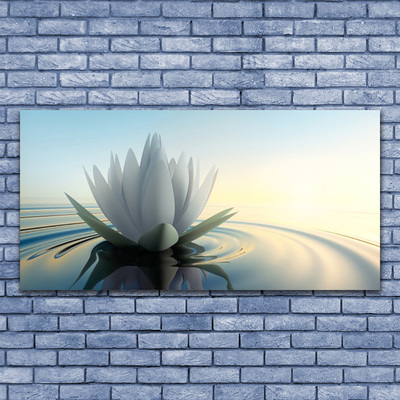 Plexiglas® Wall Art Flower water art white blue