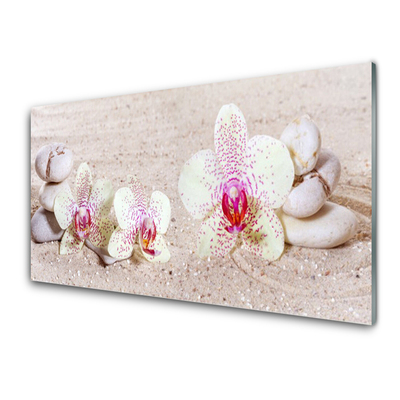 Plexiglas® Wall Art Flower stones floral white