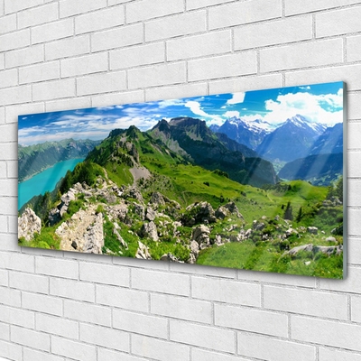 Plexiglas® Wall Art Mountains nature grey green