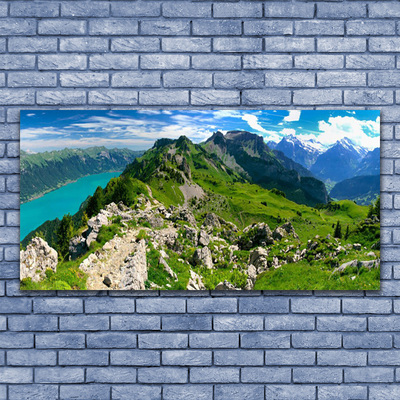 Plexiglas® Wall Art Mountains nature grey green