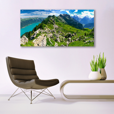 Plexiglas® Wall Art Mountains nature grey green