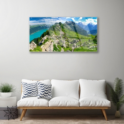 Plexiglas® Wall Art Mountains nature grey green