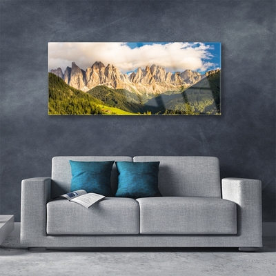 Plexiglas® Wall Art Mountains landscape brown green