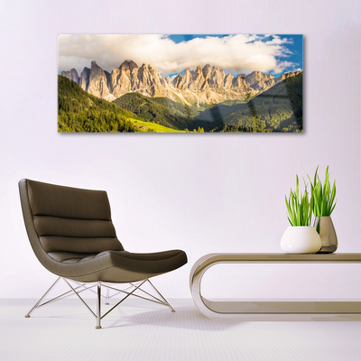 Plexiglas® Wall Art Mountains landscape brown green