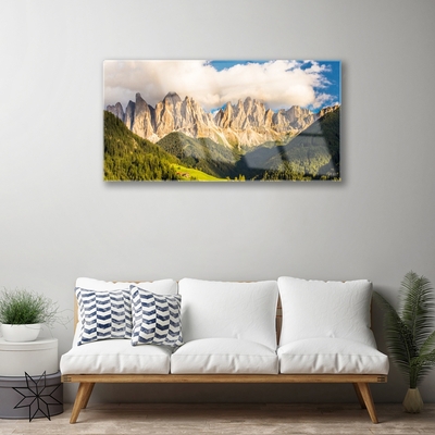 Plexiglas® Wall Art Mountains landscape brown green