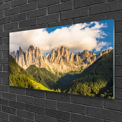 Plexiglas® Wall Art Mountains landscape brown green