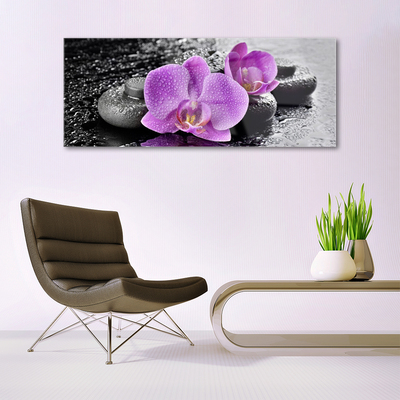 Plexiglas® Wall Art Flower stones floral pink black grey