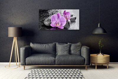 Plexiglas® Wall Art Flower stones floral pink black grey