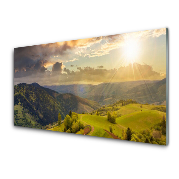 Plexiglas® Wall Art Mountains landscape black green