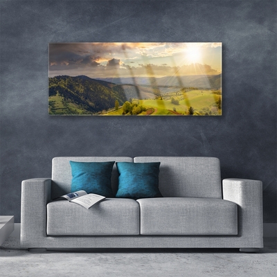 Plexiglas® Wall Art Mountains landscape black green