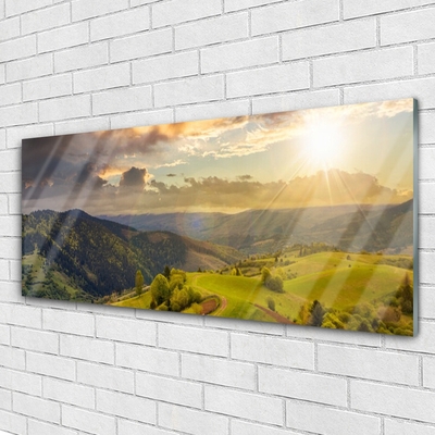 Plexiglas® Wall Art Mountains landscape black green