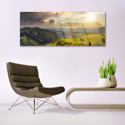 Plexiglas® Wall Art Mountains landscape black green