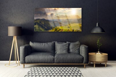 Plexiglas® Wall Art Mountains landscape black green
