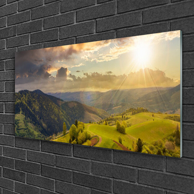 Plexiglas® Wall Art Mountains landscape black green