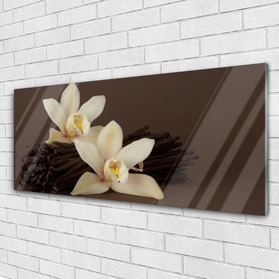 Plexiglas® Wall Art Vanilla floral brown yellow