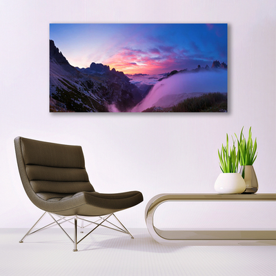 Plexiglas® Wall Art Mountains landscape black purple