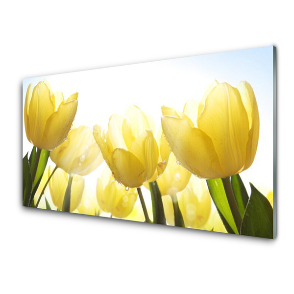 Plexiglas® Wall Art Tulips floral yellow