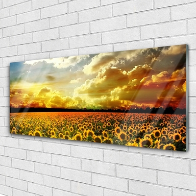 Plexiglas® Wall Art Meadow sunflowers floral yellow brown