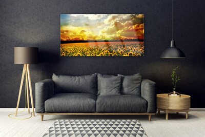 Plexiglas® Wall Art Meadow sunflowers floral yellow brown