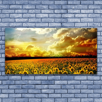 Plexiglas® Wall Art Meadow sunflowers floral yellow brown