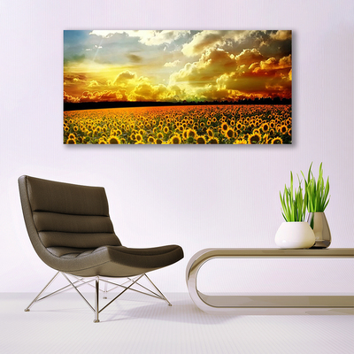 Plexiglas® Wall Art Meadow sunflowers floral yellow brown