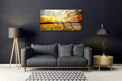 Plexiglas® Wall Art Meadow sunflowers floral yellow brown