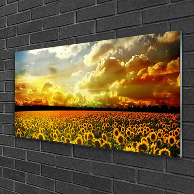 Plexiglas® Wall Art Meadow sunflowers floral yellow brown