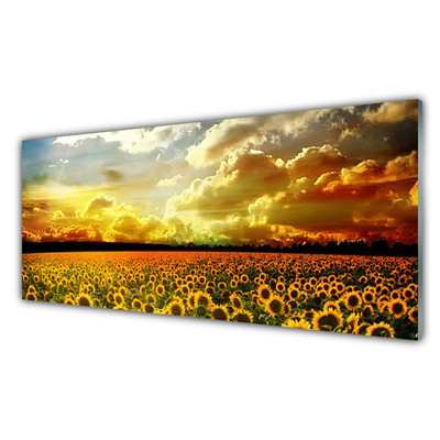 Plexiglas® Wall Art Meadow sunflowers floral yellow brown